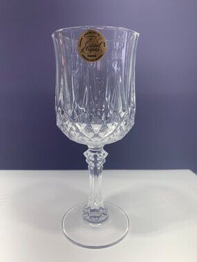 Vintage Crystal Long Champaign Criss/Cross by Chris D'Arques/Durand   Set of 6